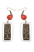 Les bijoux Jacaranda en graines naturelles : Boucles d'oreilles modèle CALEBASSE CADREE Rouge 2 0
